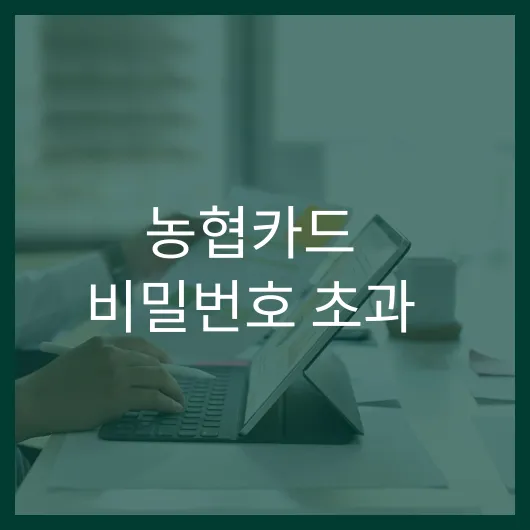 농협카드 비밀번호 초과