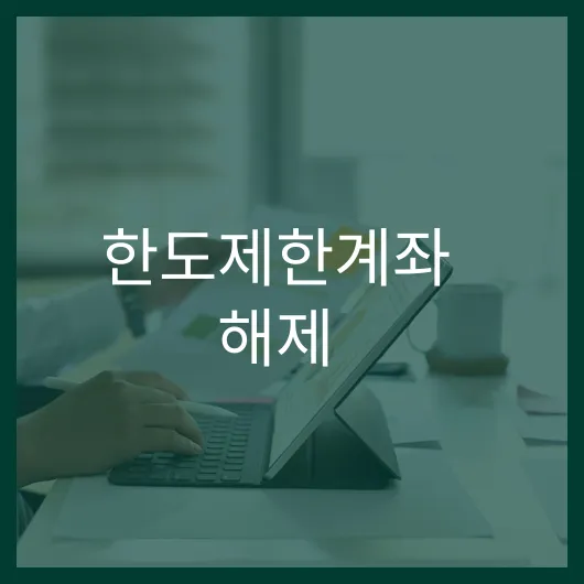 한도제한계좌 해제 방법과 실생활 활용 꿀팁 5가지 1 한도제한계좌 해제